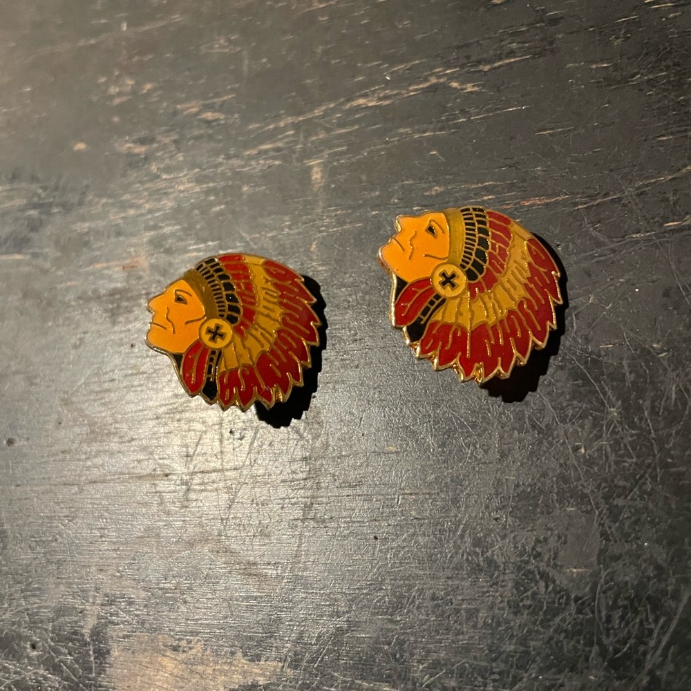 Central H.S. Redskin pins, 1986-1989, Grand Forks, North Dakota.